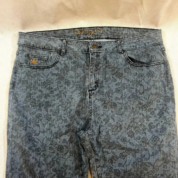 UNO Jeans Mustang‎ Sally Patterned Straight Leg Jean Womens Size 16/L32 - Picture 3 of 12